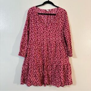 GAP Womens Linen Blend Floral Mini Dress Medium Boho Casual